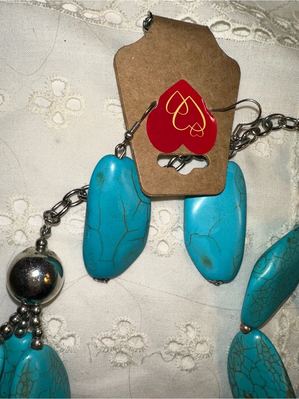 paparazzi Zi Turquoise Blue Multi-Strand Beaded Necklace with Drop Earrings